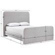Meridian Furniture Fira Grey Linen Textured Fabric Full Bed