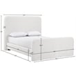 Meridian Furniture Fira Cream Chenille Fabric Full Bed