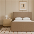 Meridian Furniture Fira Taupe Chenille Fabric Queen Bed