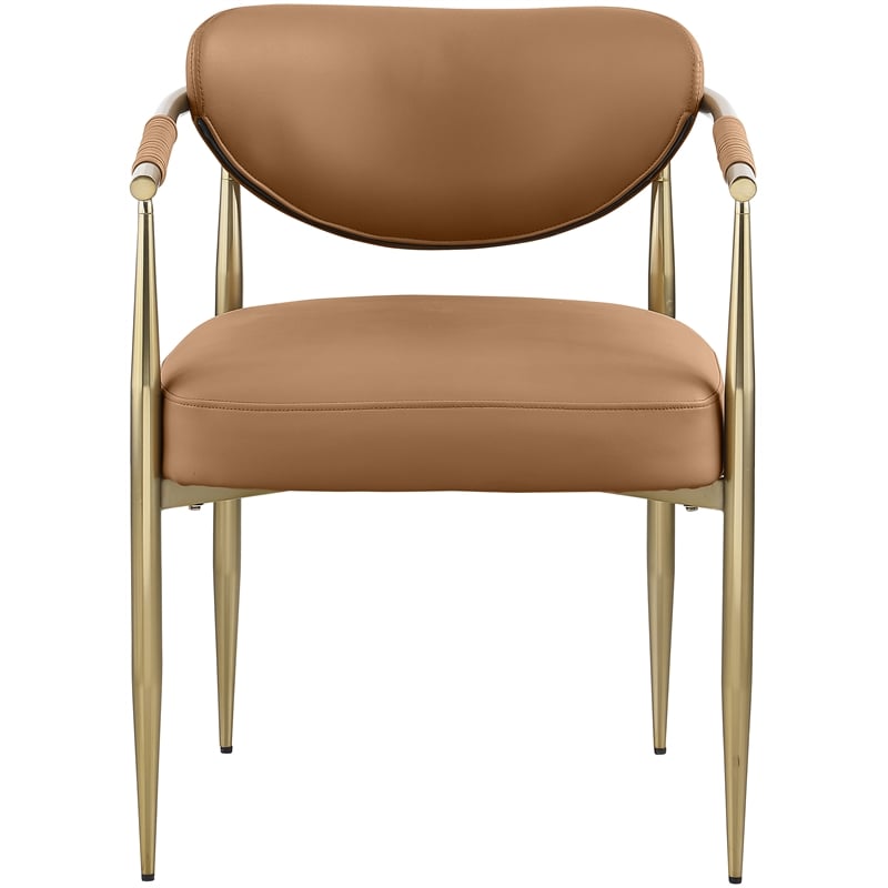 Meridian Furniture Virella Cognac Vegan Leather Dining Chair (Set of 2)