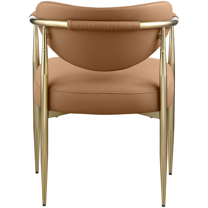 Meridian Furniture Virella Cognac Vegan Leather Dining Chair (Set of 2)