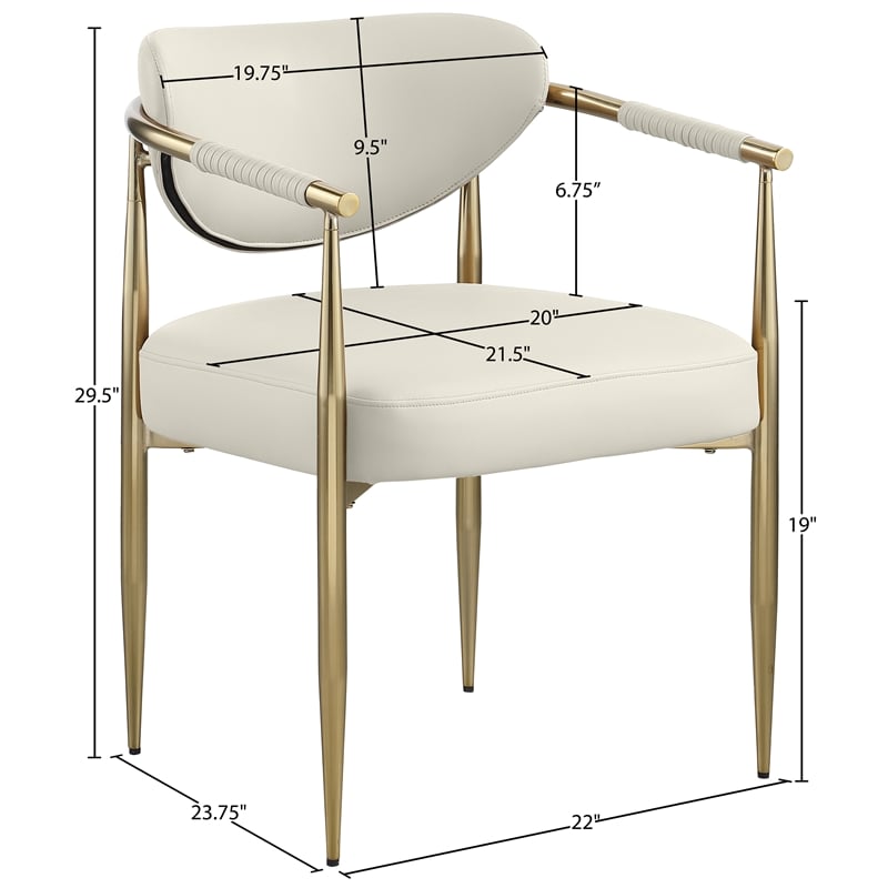 Meridian Furniture Virella Cream Vegan Leather Dining Chair (Set of 2)
