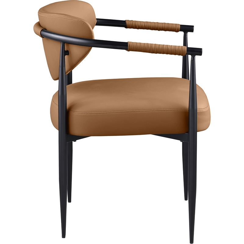 Meridian Furniture Virella Cognac Vegan Leather Dining Chair (Set of 2)