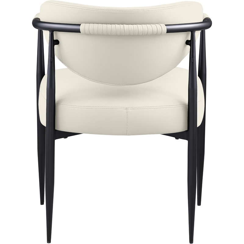 Meridian Furniture Virella Cream Vegan Leather Dining Chair (Set of 2)