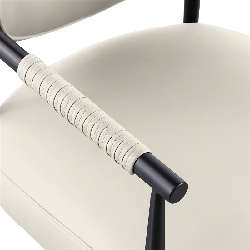 Meridian Furniture Virella Cream Vegan Leather Dining Chair (Set of 2)