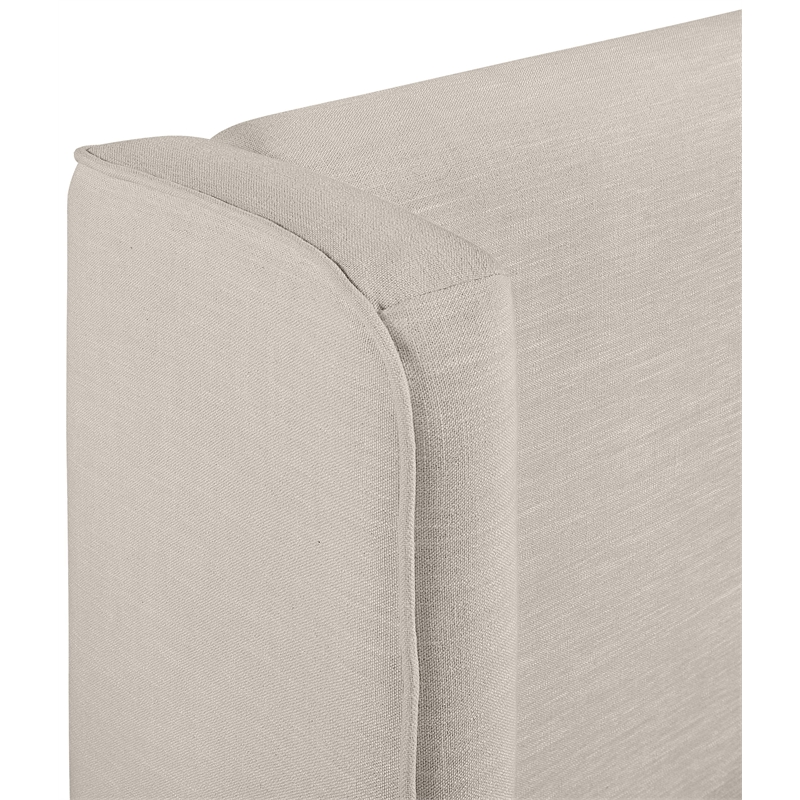 Meridian Furniture Kendall Beige Linen Textured Fabric Upholstered Twin Bed