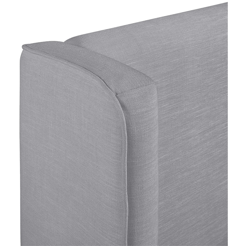 Meridian Furniture Kendall Grey Linen Textured Fabric Upholstered Twin Bed