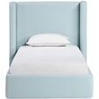 Meridian Furniture Kendall Light Blue Linen Textured Fabric Upholstered Twin Bed