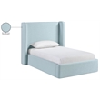Meridian Furniture Kendall Light Blue Linen Textured Fabric Upholstered Twin Bed