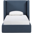 Meridian Furniture Kendall Navy Linen Textured Fabric Upholstered Twin Bed