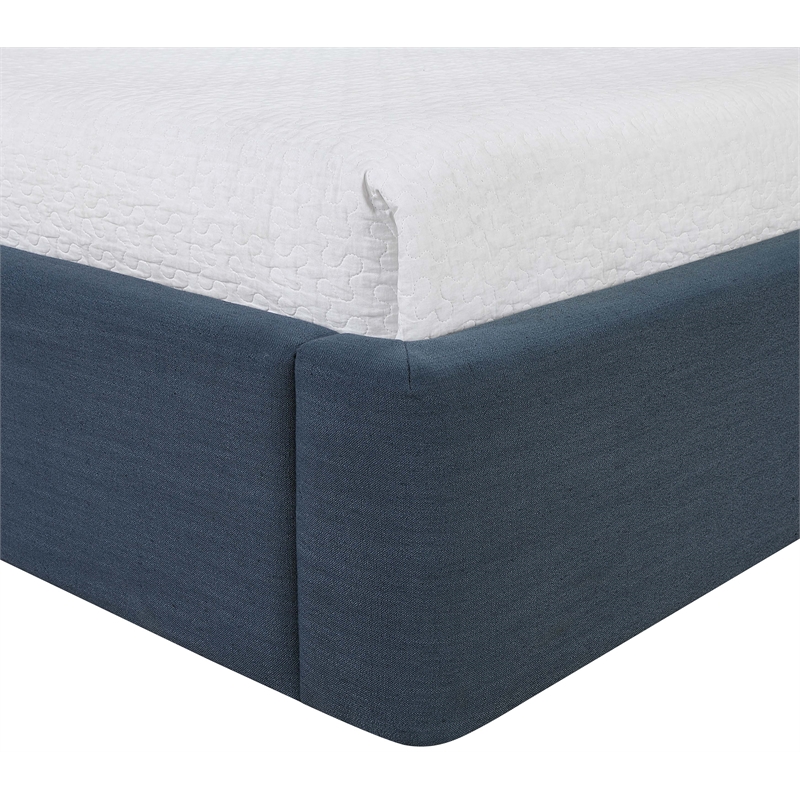 Meridian Furniture Kendall Navy Linen Textured Fabric Upholstered Twin Bed