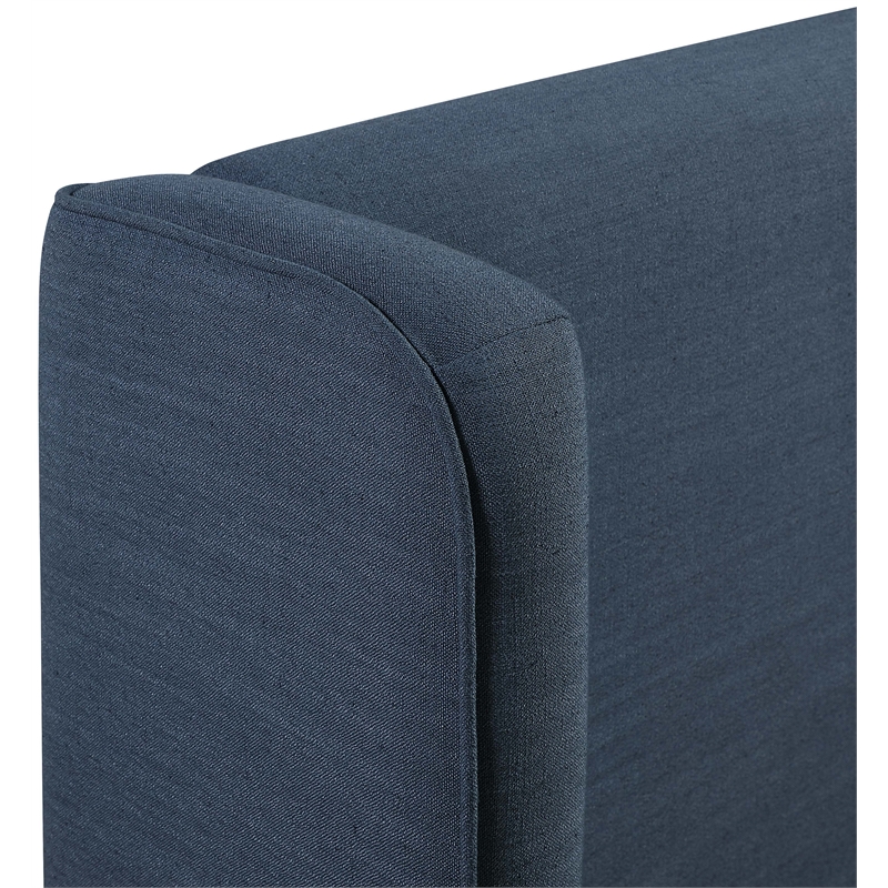 Meridian Furniture Kendall Navy Linen Textured Fabric Upholstered Twin Bed