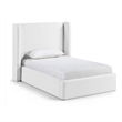 Meridian Furniture Kendall White Linen Textured Fabric Upholstered Twin Bed