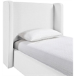 Meridian Furniture Kendall White Linen Textured Fabric Upholstered Twin Bed
