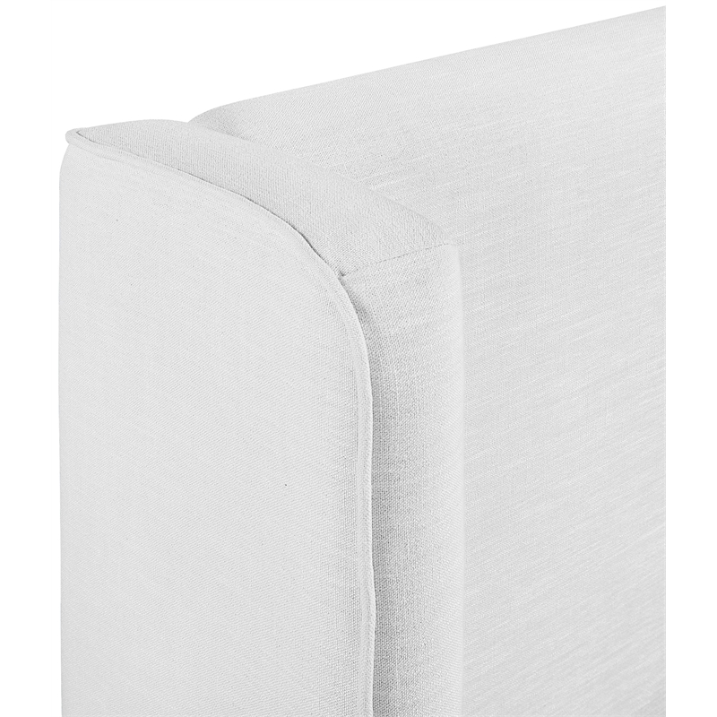 Meridian Furniture Kendall White Linen Textured Fabric Upholstered Twin Bed