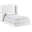 Meridian Furniture Kendall White Linen Textured Fabric Upholstered Twin Bed