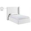 Meridian Furniture Kendall White Linen Textured Fabric Upholstered Twin Bed