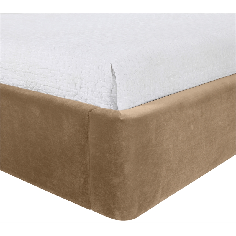 Meridian Furniture Kendall Beige Velvet Upholstered Twin Bed