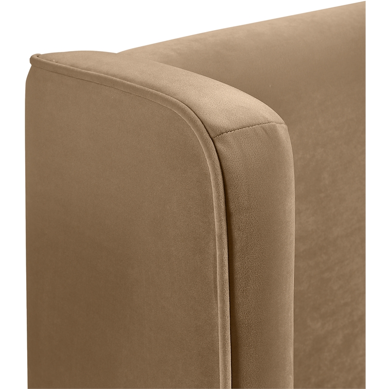 Meridian Furniture Kendall Beige Velvet Upholstered Twin Bed