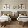 Meridian Furniture Kendall Beige Velvet Upholstered Twin Bed