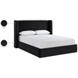 Meridian Furniture Kendall Black Velvet Upholstered Full Bed