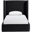 Meridian Furniture Kendall Black Velvet Upholstered Twin Bed