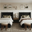 Meridian Furniture Kendall Black Velvet Upholstered Twin Bed