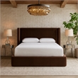 Meridian Furniture Kendall Brown Velvet Upholstered Full Bed