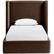 Meridian Furniture Kendall Brown Velvet Upholstered Twin Bed