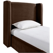 Meridian Furniture Kendall Brown Velvet Upholstered Twin Bed