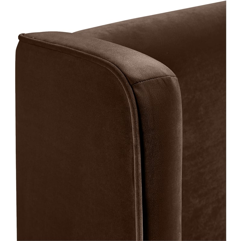 Meridian Furniture Kendall Brown Velvet Upholstered Twin Bed
