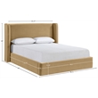 Meridian Furniture Kendall Camel Velvet Upholstered Full Bed