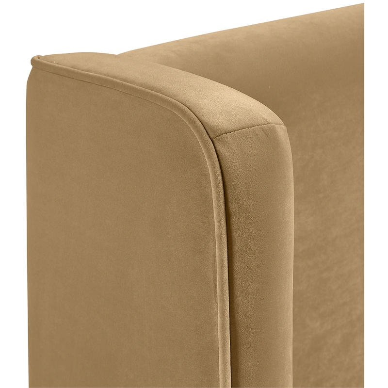 Meridian Furniture Kendall Camel Velvet Upholstered Twin Bed