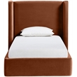 Meridian Furniture Kendall Cognac Velvet Upholstered Twin Bed