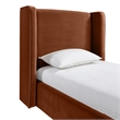 Meridian Furniture Kendall Cognac Velvet Upholstered Twin Bed