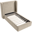 Meridian Furniture Kendall Cream Velvet Upholstered Twin Bed