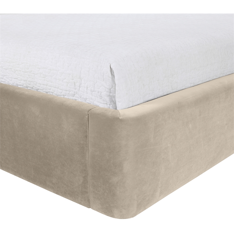 Meridian Furniture Kendall Cream Velvet Upholstered Twin Bed