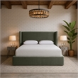 Meridian Furniture Kendall Green Velvet Upholstered Full Bed