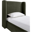 Meridian Furniture Kendall Green Velvet Upholstered Twin Bed