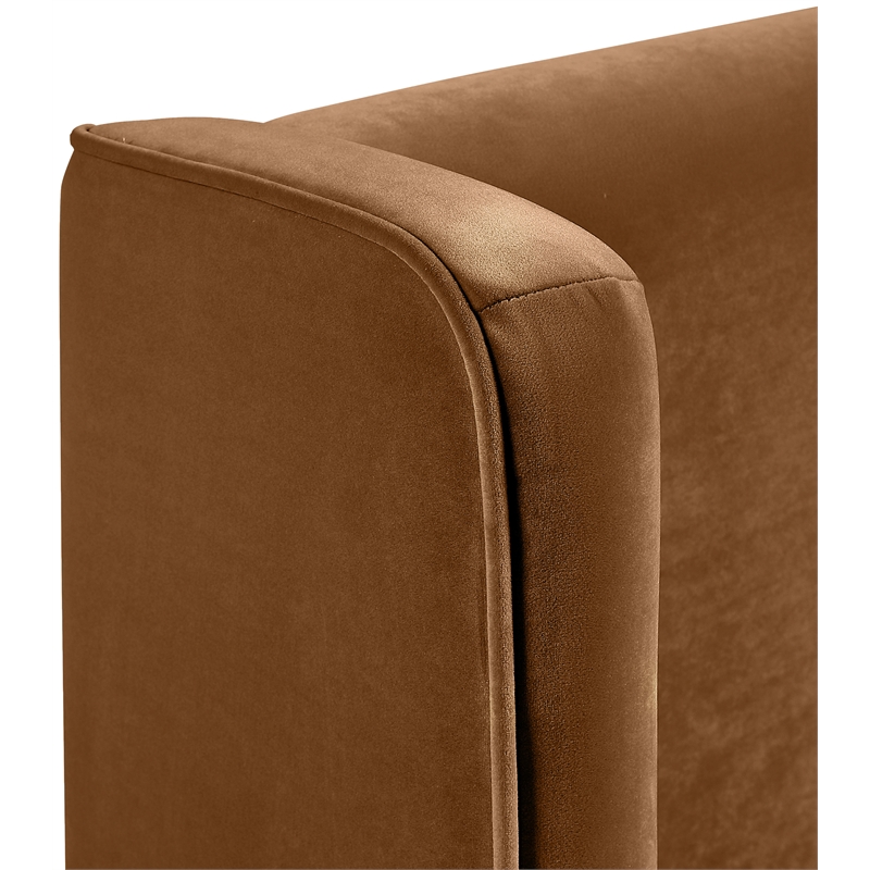 Meridian Furniture Kendall Saddle Velvet Upholstered Full Bed