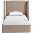 Meridian Furniture Kendall Taupe Velvet Upholstered Twin Bed