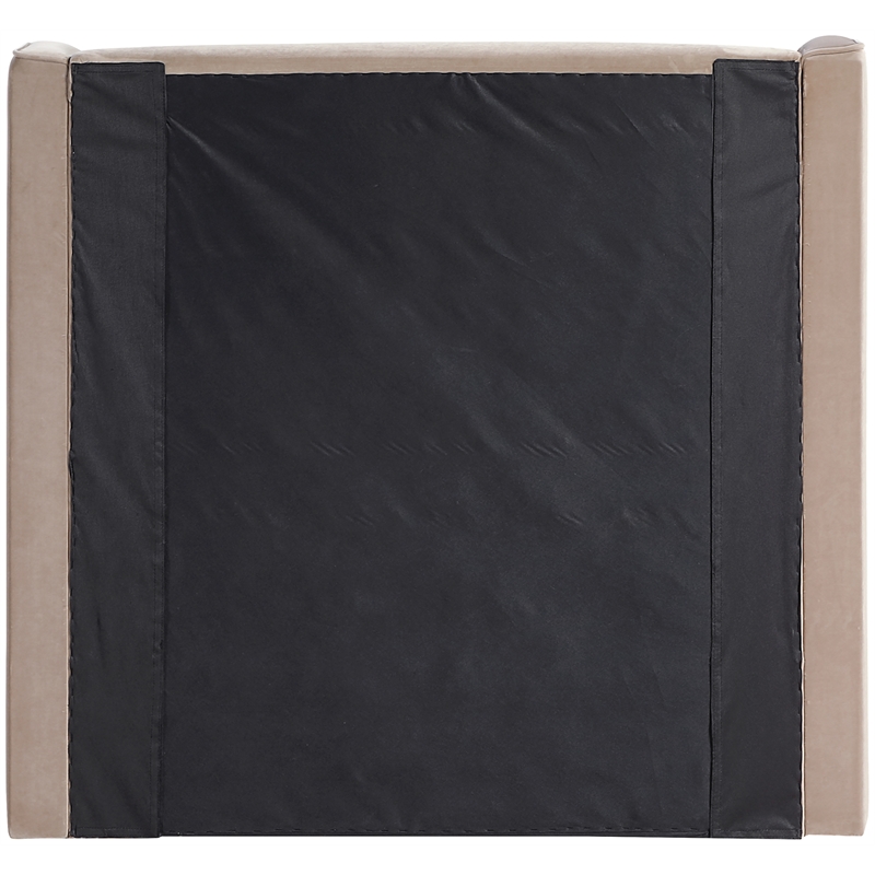 Meridian Furniture Kendall Taupe Velvet Upholstered Twin Bed