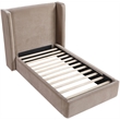 Meridian Furniture Kendall Taupe Velvet Upholstered Twin Bed
