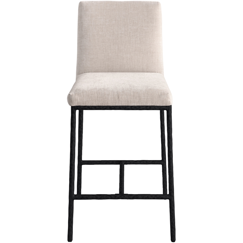 Meridian Furniture Reeves Beige Chenille Upholstered Counter Stool (Set of 2)