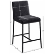 Meridian Furniture Reeves Black Chenille Upholstered Counter Stool (Set of 2)