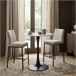 Meridian Furniture Reeves Cream Chenille Upholstered Counter Stool (Set of 2)