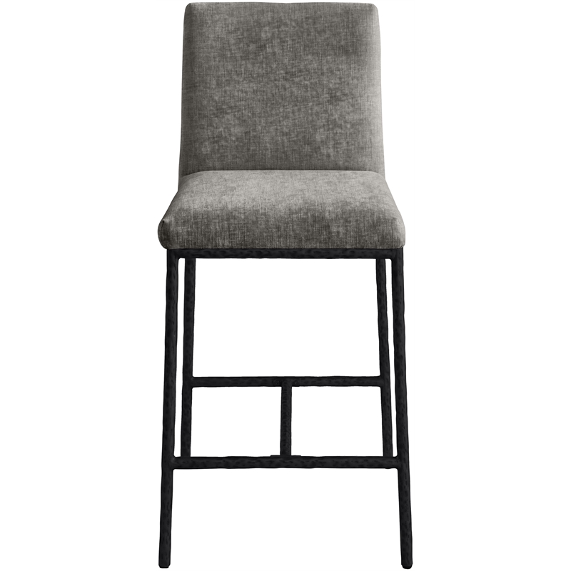Meridian Furniture Reeves Grey Chenille Upholstered Counter Stool (Set of 2)