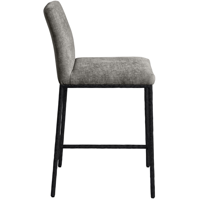 Meridian Furniture Reeves Grey Chenille Upholstered Counter Stool (Set of 2)