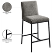 Meridian Furniture Reeves Grey Chenille Upholstered Counter Stool (Set of 2)