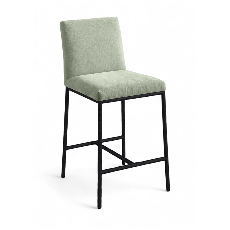 Meridian Furniture Reeves Mint Chenille Upholstered Counter Stool (Set of 2)